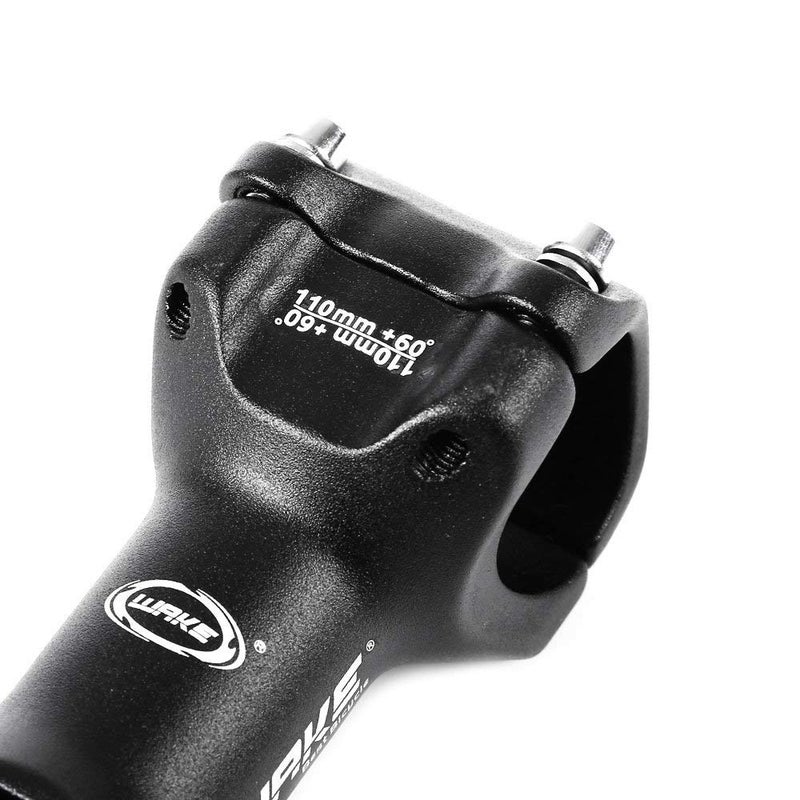 WAKE MTB Stem 25.4 90mm 110mm 0-60 Degree Adjustable Bike Stem Mountain Bike Stem Short Handlebar Stem for Most Bicycle, Road Bike, MTB, BMX, Cycling (Aluminum Alloy, Lightweight, Black) (25.4*110mm) - Image 5